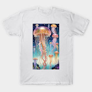 Submerged Symphony: Inspired Jellyfish Illustration T-Shirt